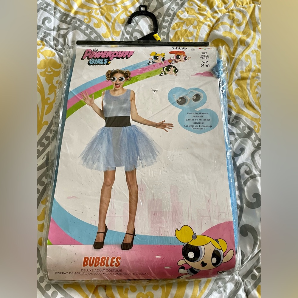 New in package Bubbles Costume, adult size small